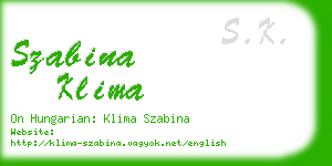 szabina klima business card